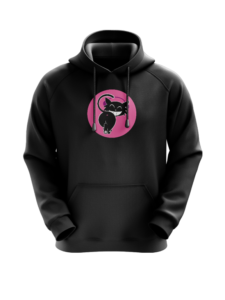 Mean Cat TV - Hoodie - Q du chat – Noir – Image 5