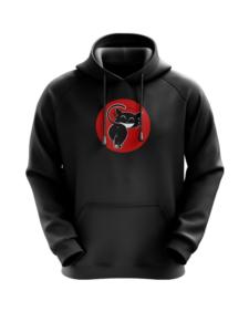 Mean Cat TV - Hoodie - Q du chat – Noir – Image 4