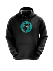 Mean Cat TV - Hoodie - Q du chat – Noir – Image 2